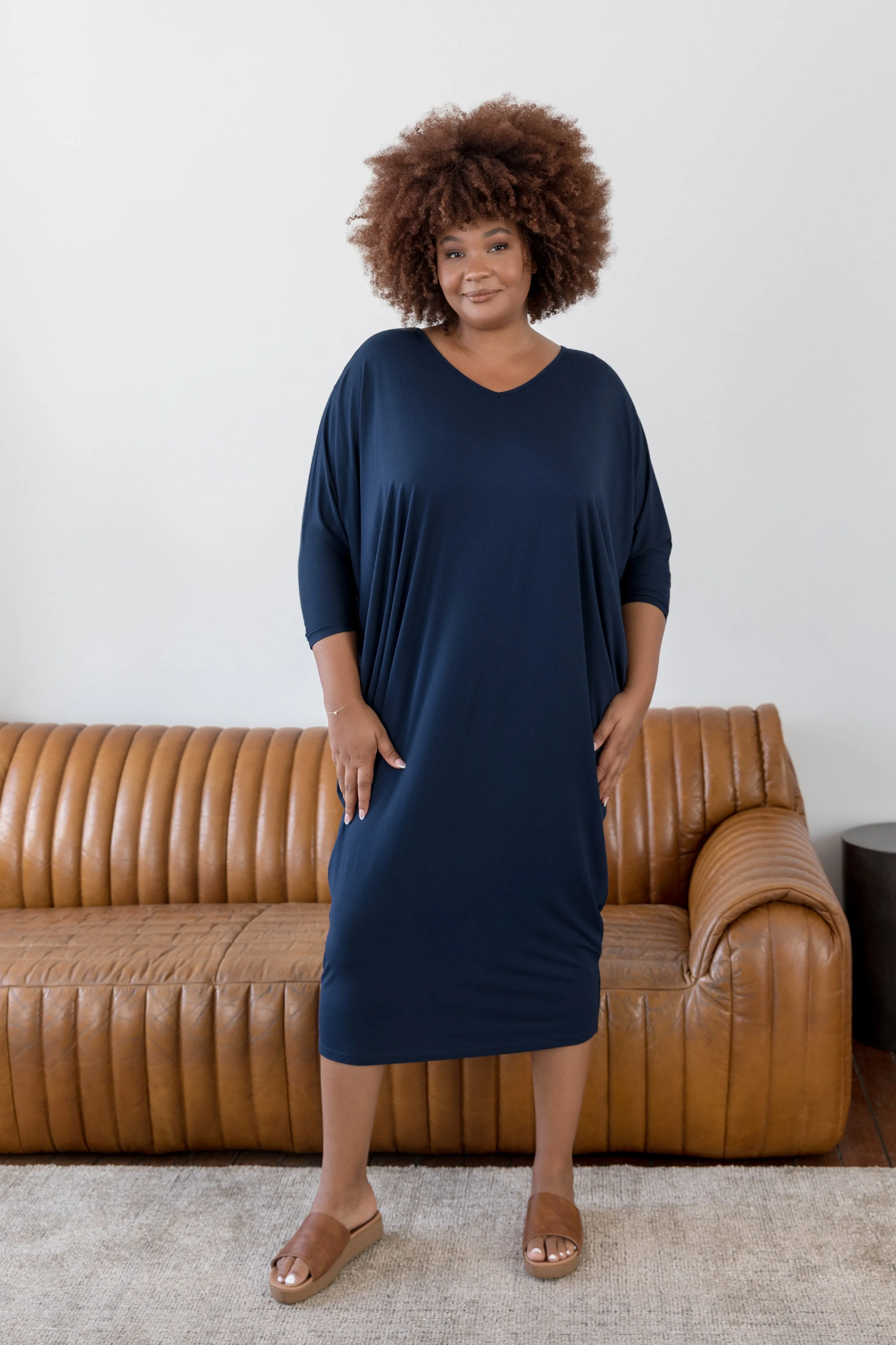 Long Sleeve Maxi Miracle Dress | Navy