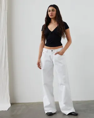 Low Rise Roomy Jeans in True White