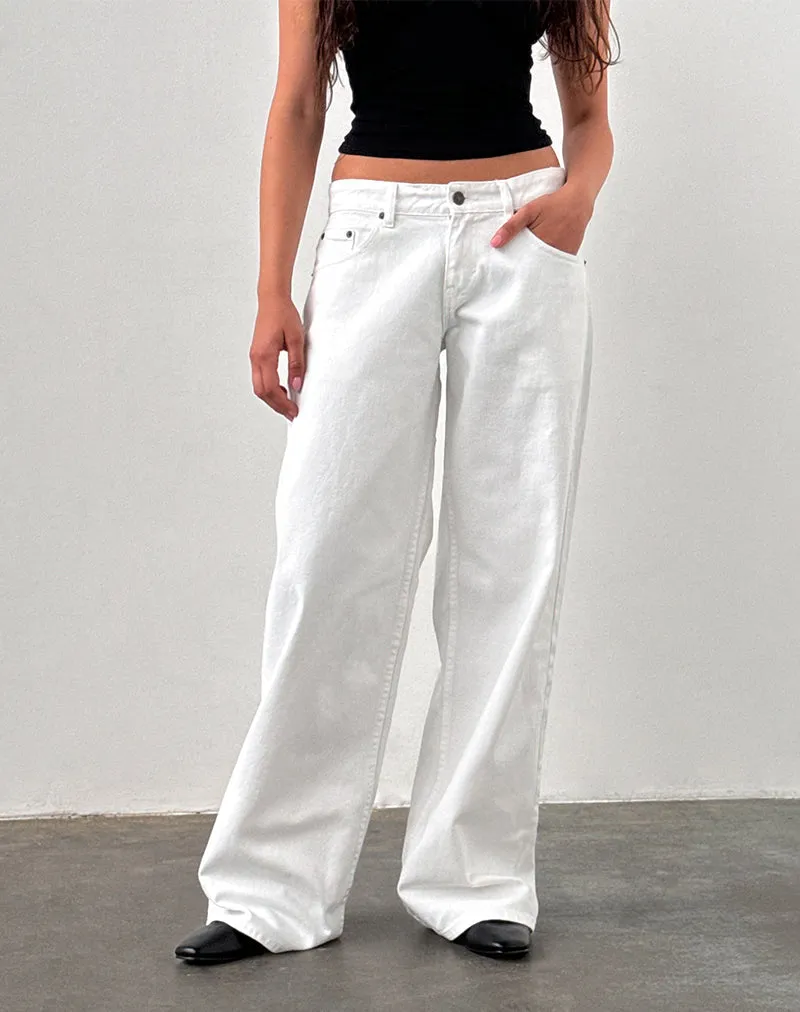 Low Rise Roomy Jeans in True White