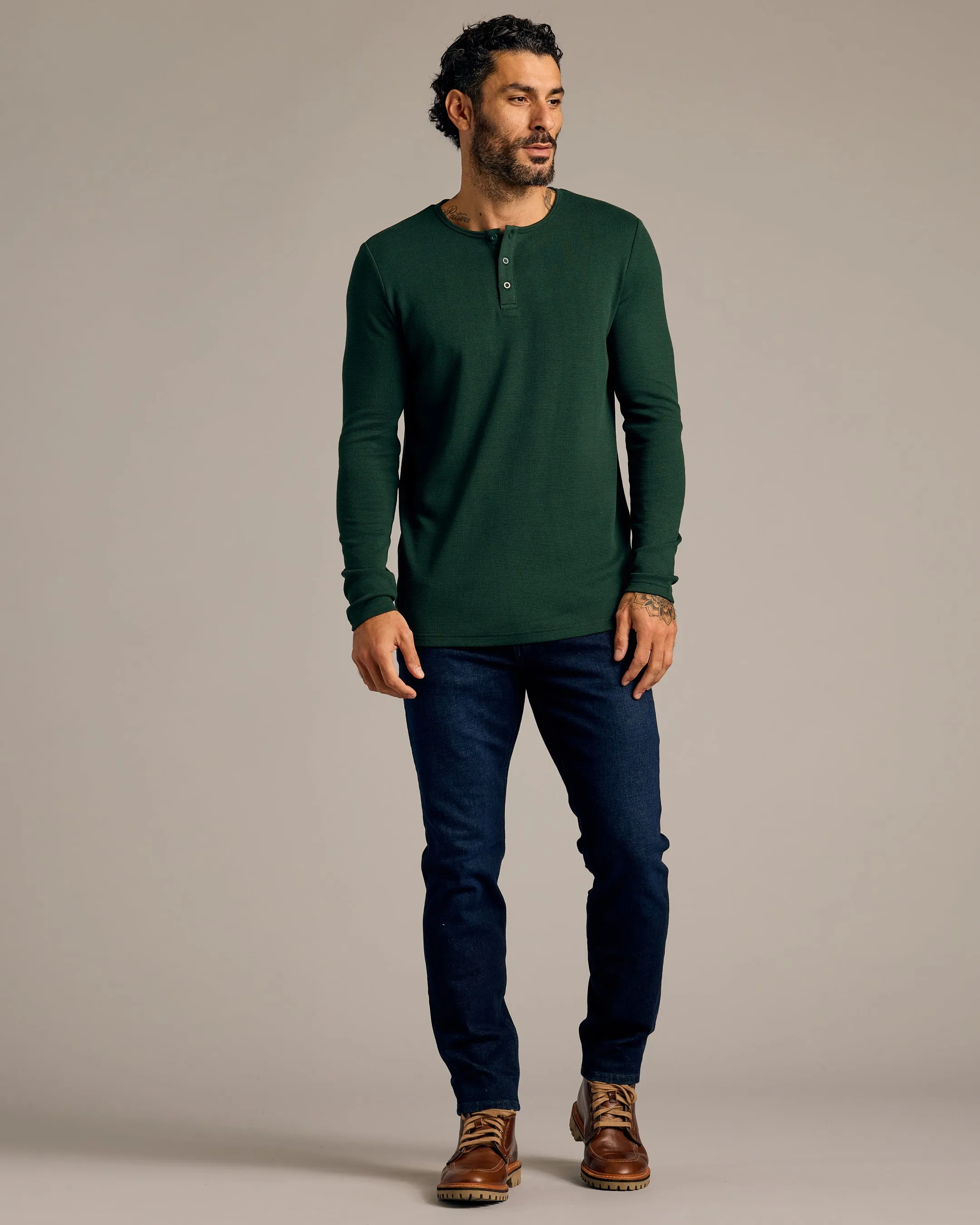 Luxe Waffle Henley 4-Pack