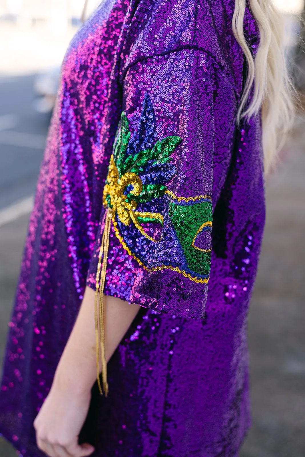 Mardi Gras Mask Purple Sequin Dress