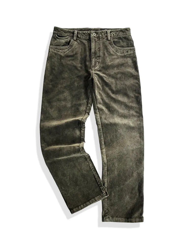 Men's Brown Corduroy Straight Pants