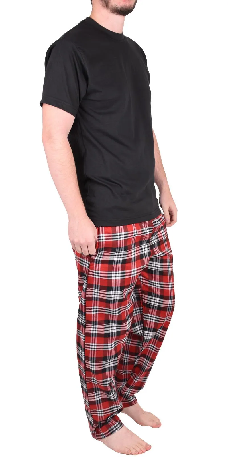 Mens Woven lounge Cotton T-Shirt Pajama Set