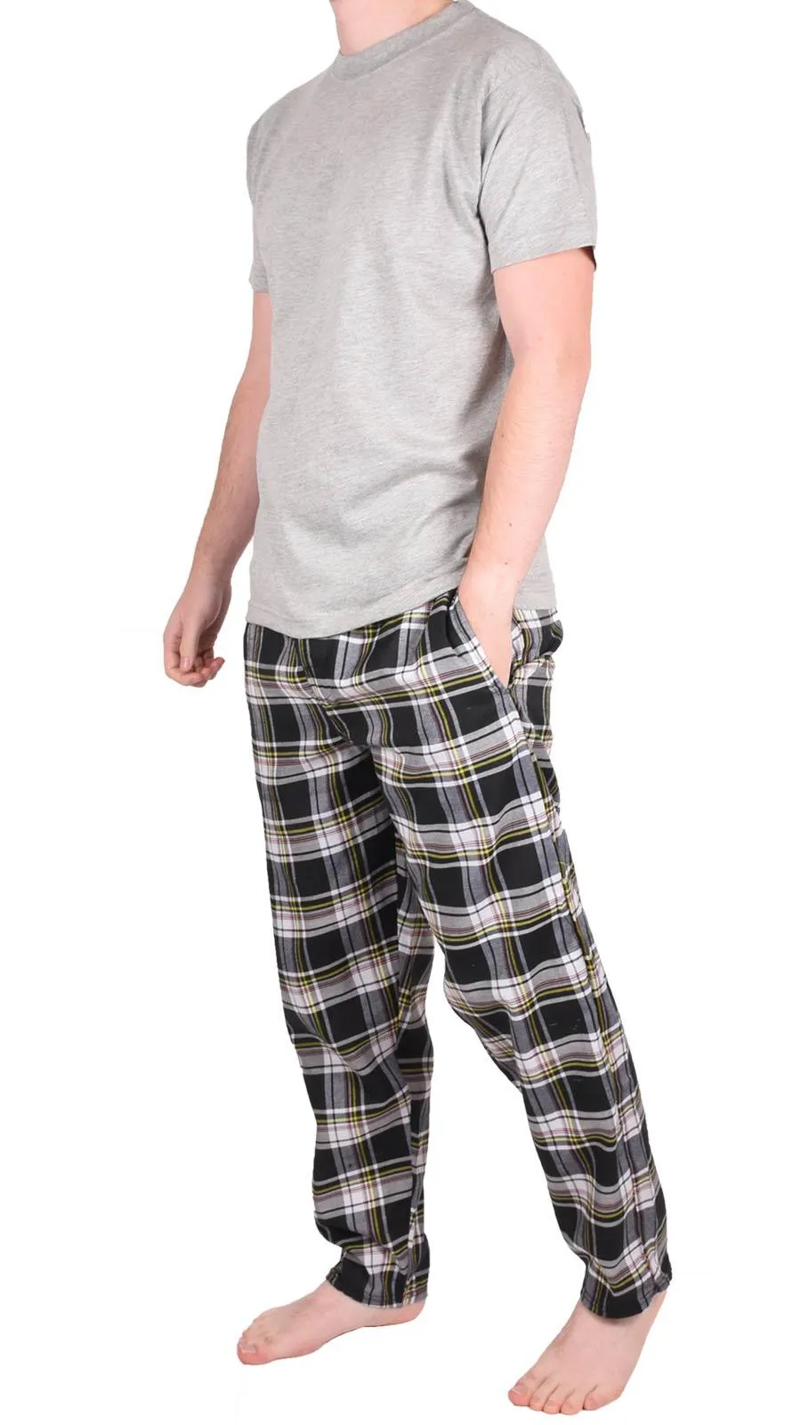 Mens Woven lounge Cotton T-Shirt Pajama Set