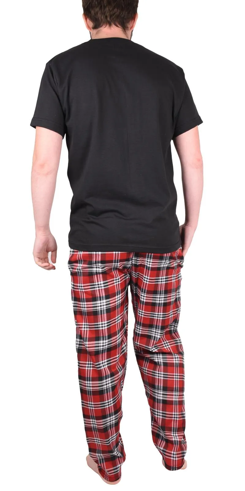 Mens Woven lounge Cotton T-Shirt Pajama Set