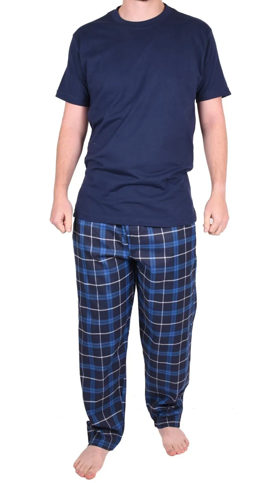 Mens Woven lounge Cotton T-Shirt Pajama Set