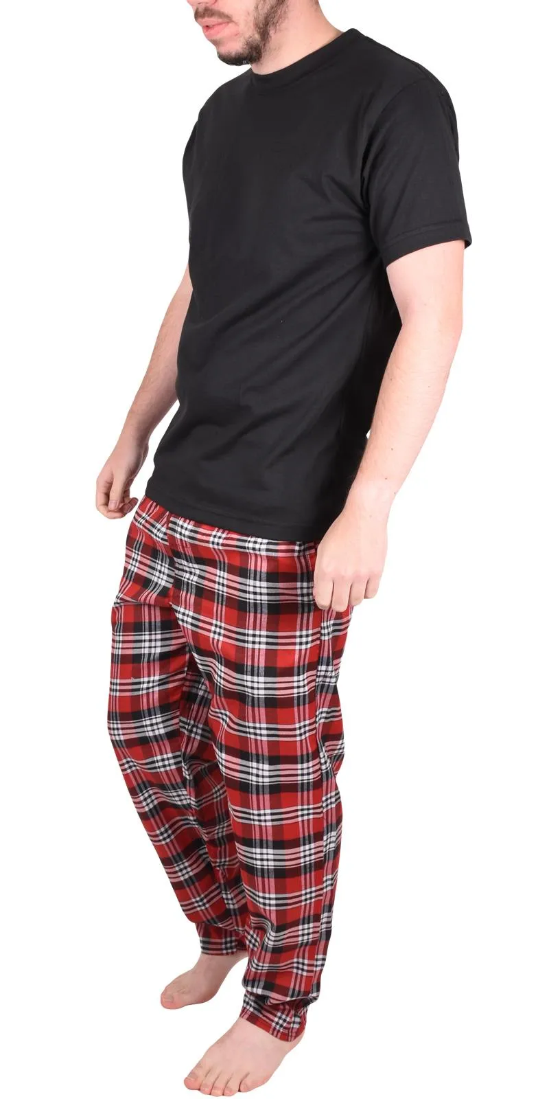 Mens Woven lounge Cotton T-Shirt Pajama Set