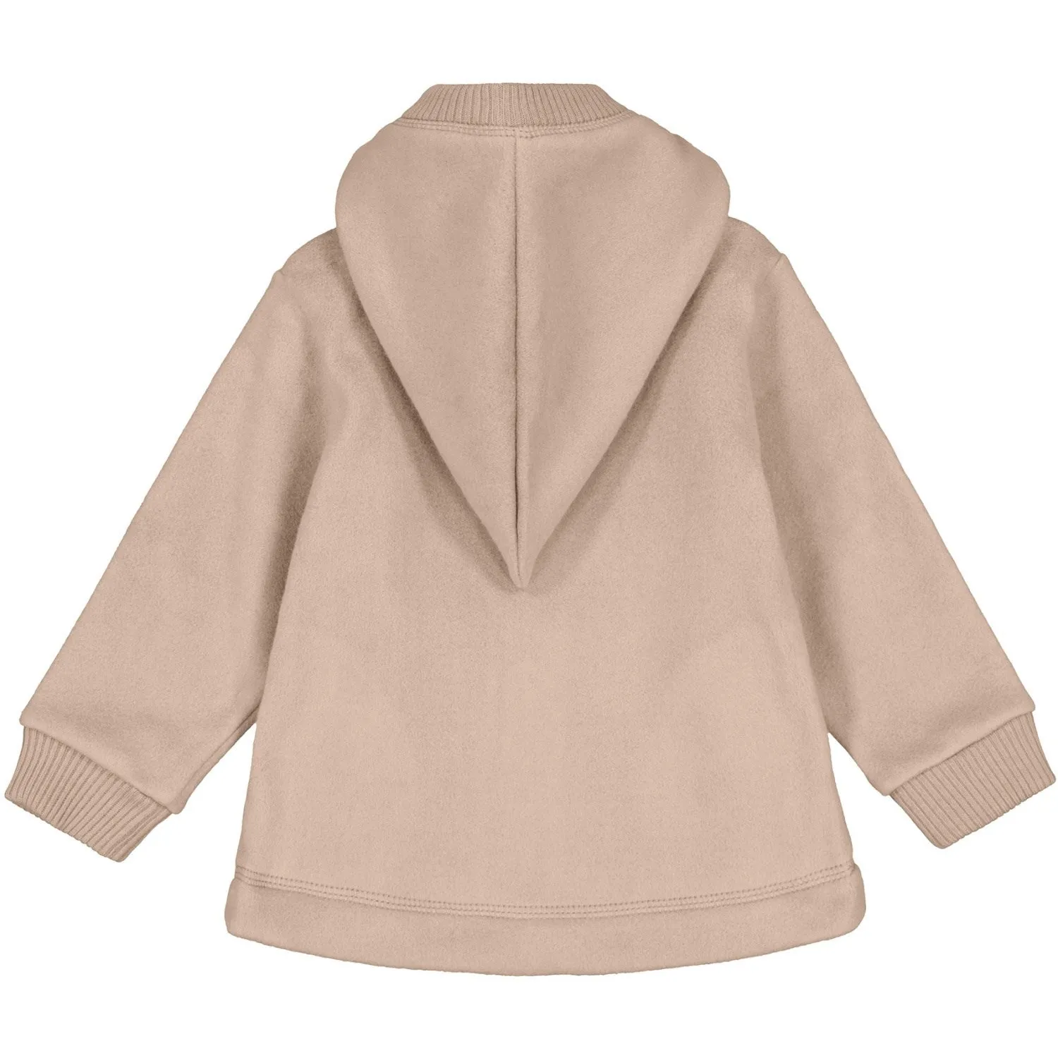 Mikk-Line Warm Taupe Cotton Fleece Cardigan w. Hood