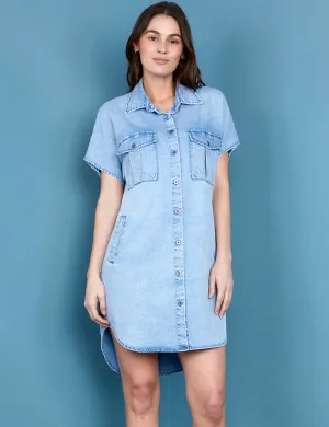 Mini Short Sleeve Shirtdress