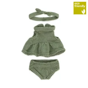 Miniland - Knitted Doll Outfit 21cm - Dress & Headband