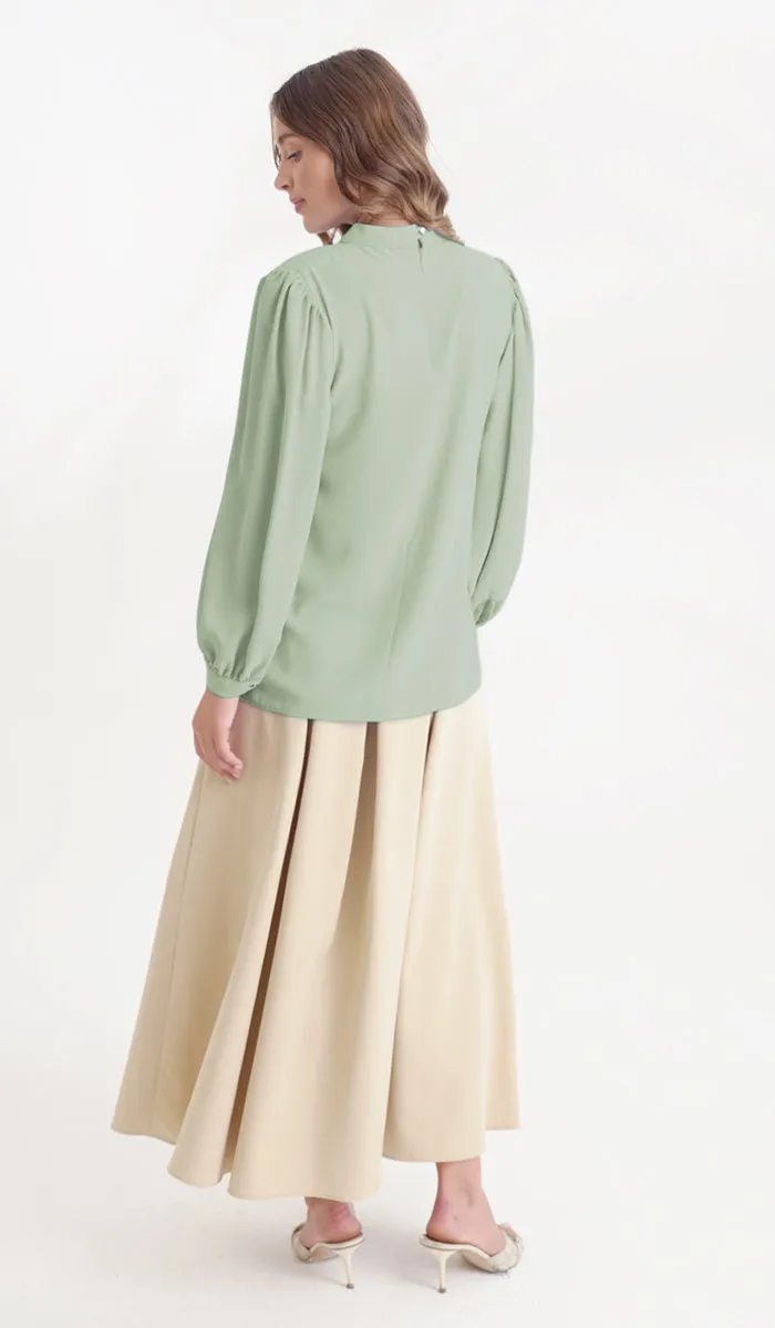 Nariman Essential Everyday Blouse - Sage - Final Sale