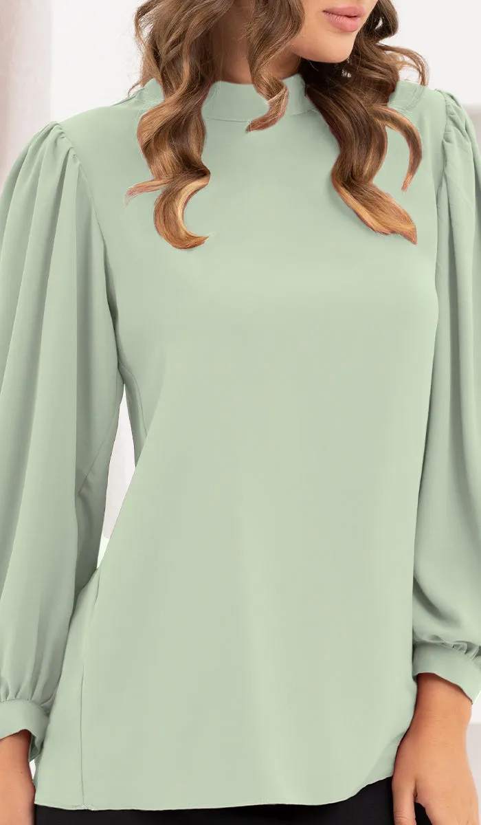 Nariman Essential Everyday Blouse - Sage - Final Sale