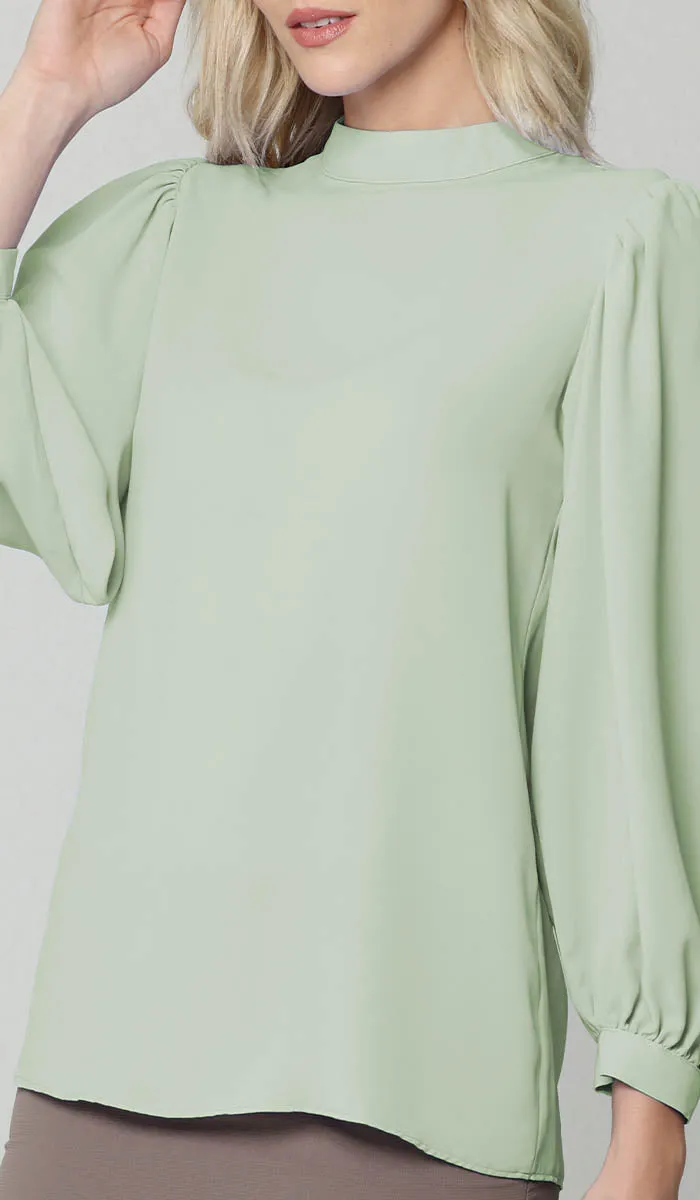 Nariman Essential Everyday Blouse - Sage - Final Sale