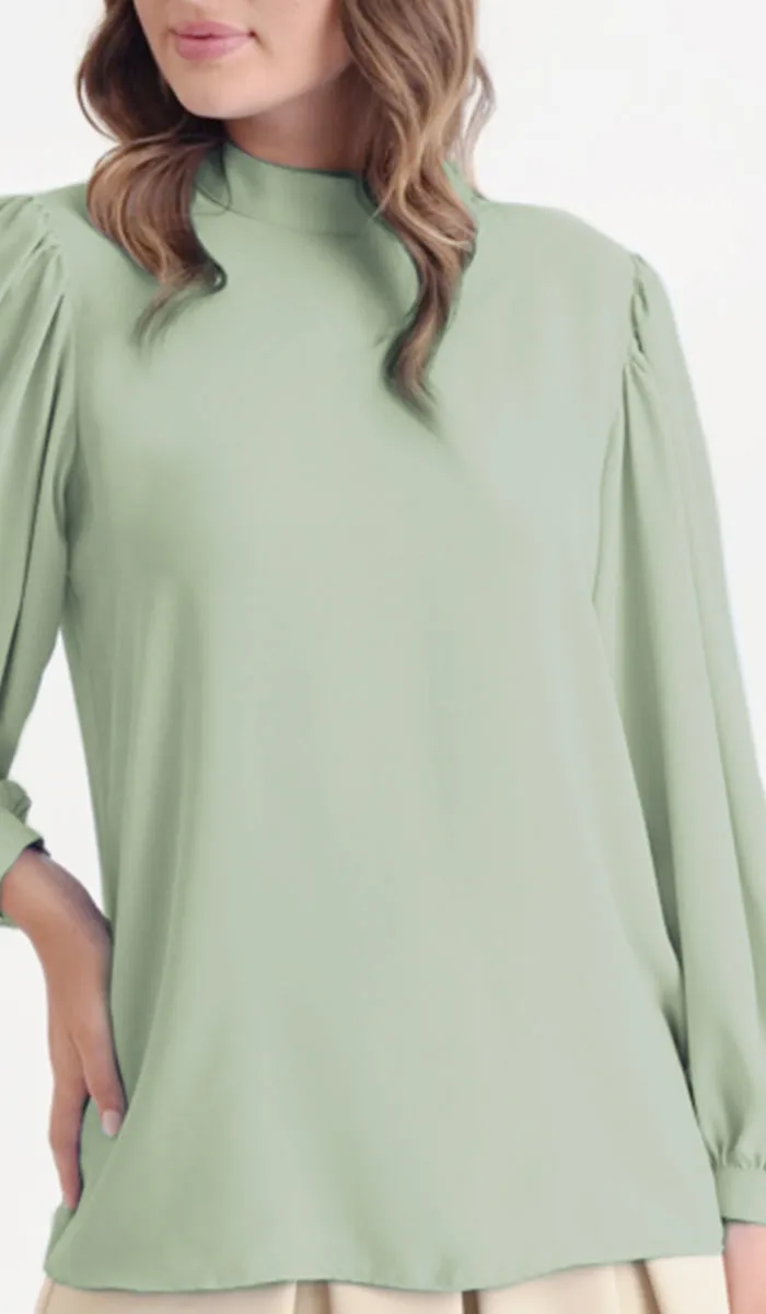 Nariman Essential Everyday Blouse - Sage - Final Sale