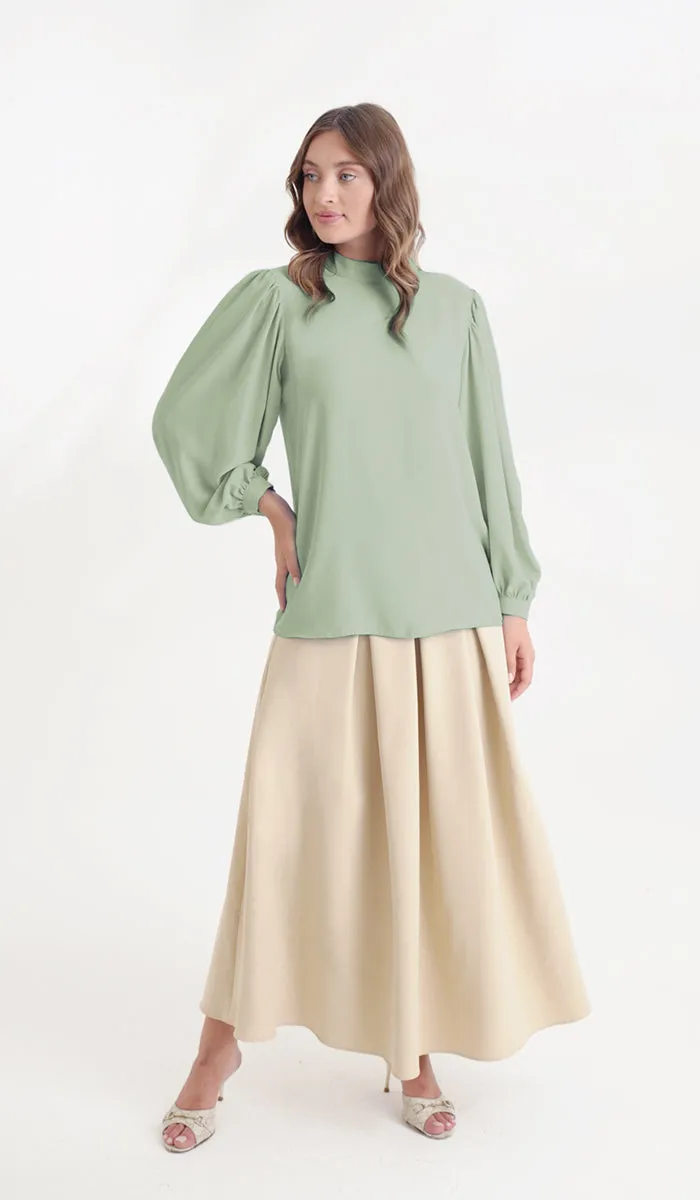 Nariman Essential Everyday Blouse - Sage - Final Sale