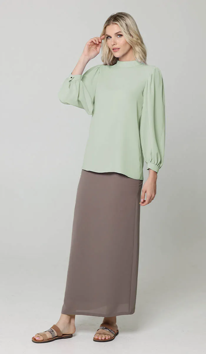 Nariman Essential Everyday Blouse - Sage - Final Sale