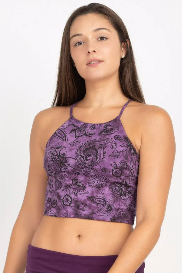 Organic Cotton Tie-Dye Flower Print Crop TankTop