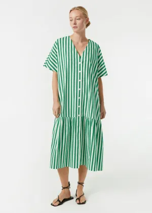 Orla Dress | Green Curacao Stripe