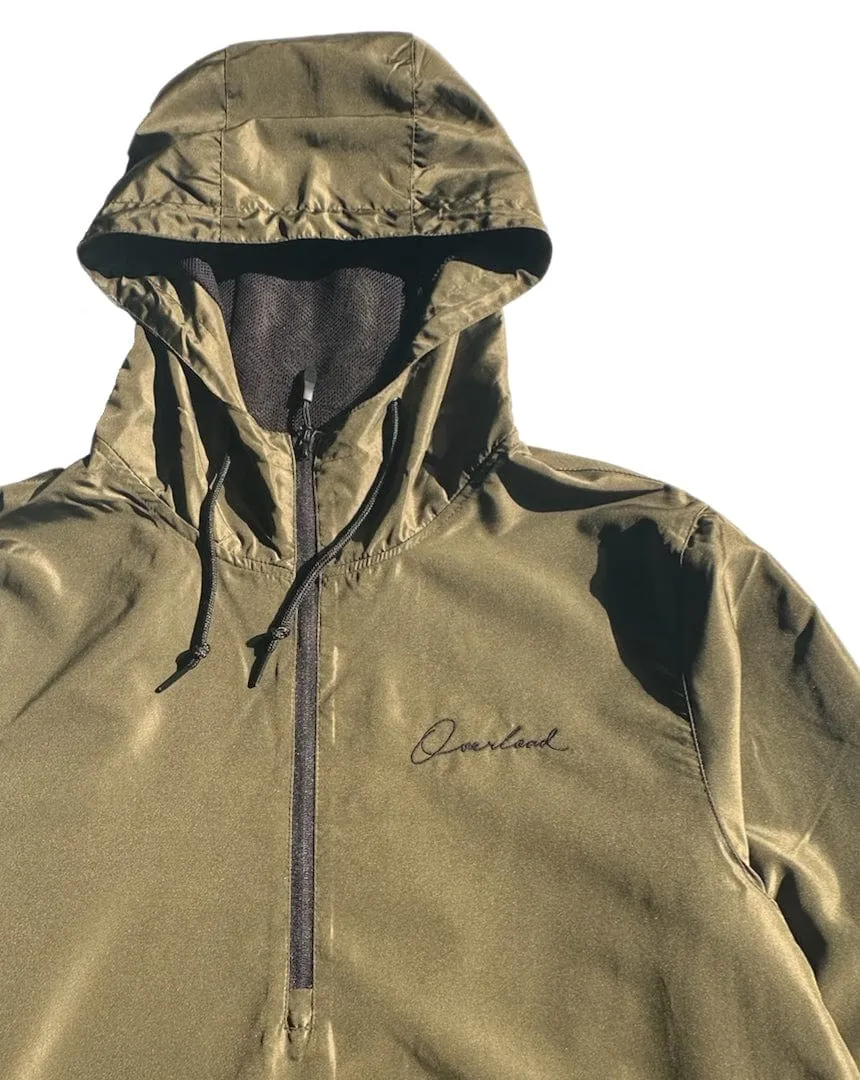 Overload Anorak Pullover Half Zip Windbreaker - Army Green