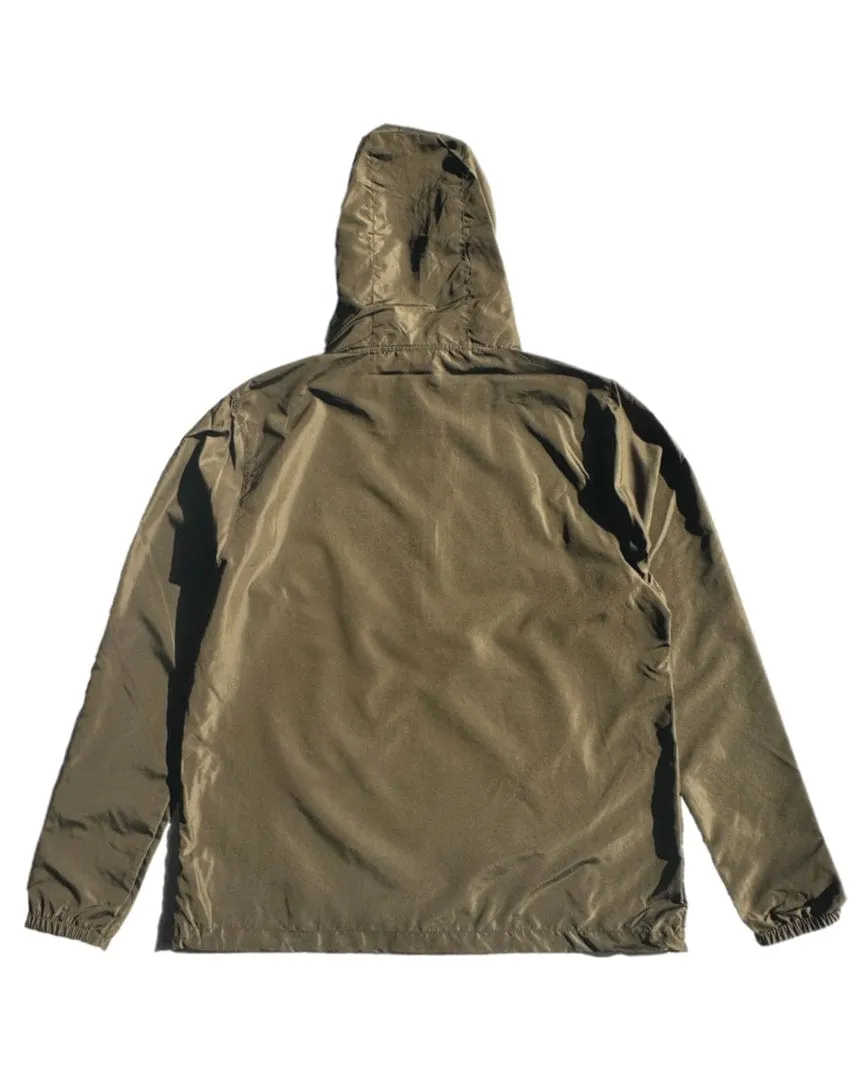 Overload Anorak Pullover Half Zip Windbreaker - Army Green