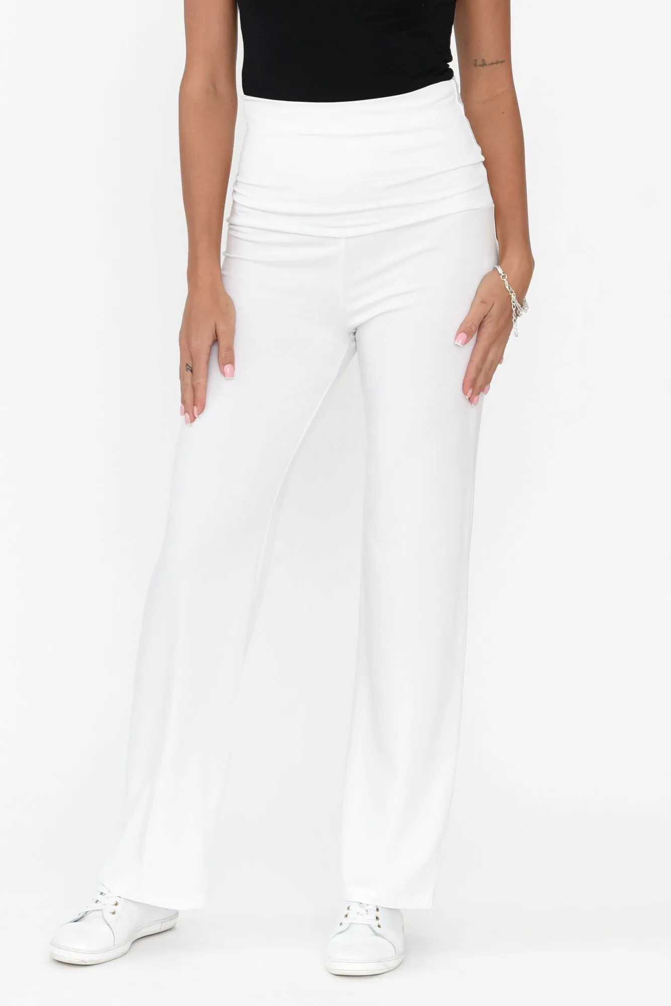 Pamela White Bamboo Pants