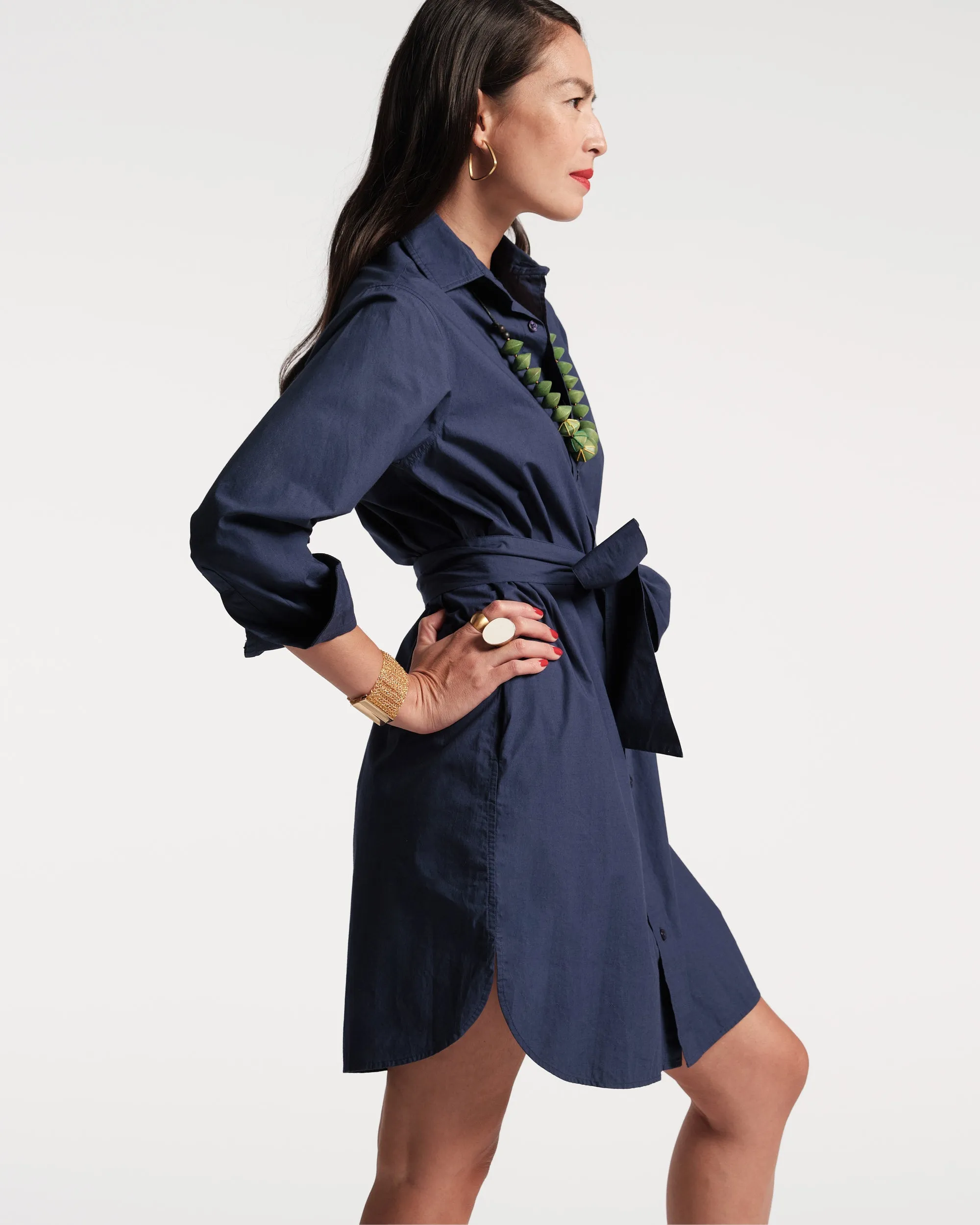 Perfect Mini Shirtdress Cotton Poplin Navy