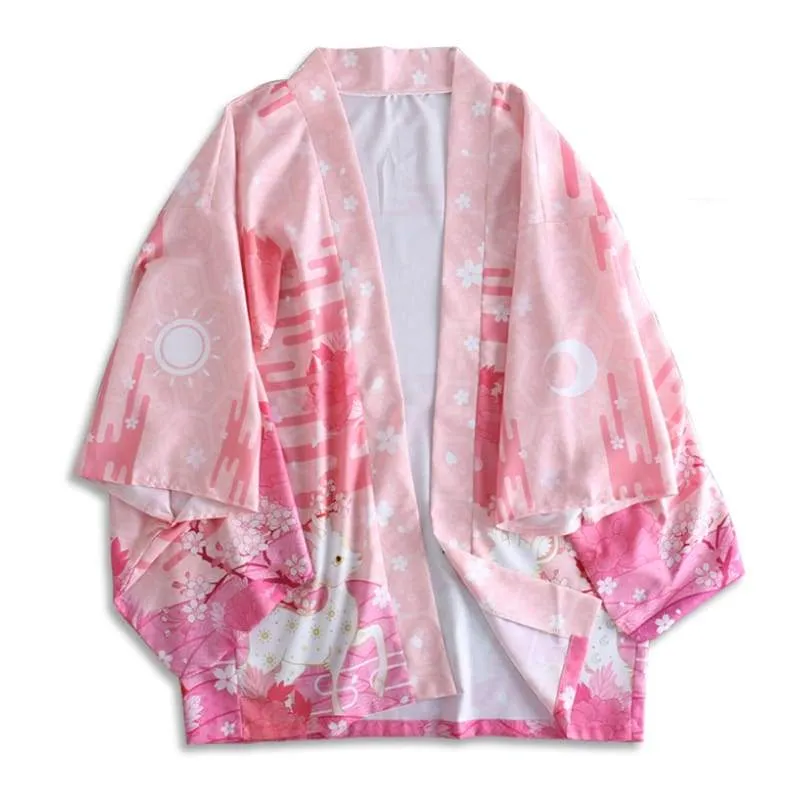 Pink Deer Couple Kimono Cardigan