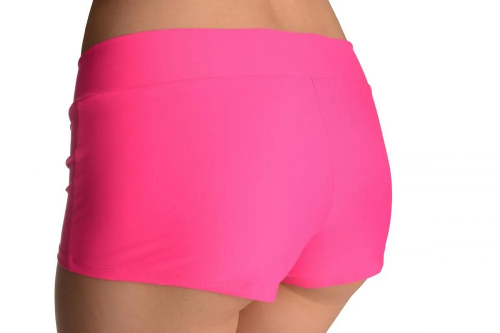 Pink Women's Stretchy Yoga Panty Shorts