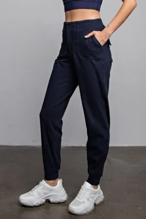 PLUS SIZE COTTON STRETCH DENIM JOGGER PANTS