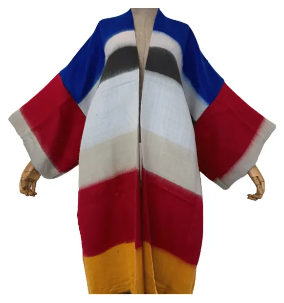 Pre Order:  Comfy Multicolor Striped Poncho Cardigan - WINI