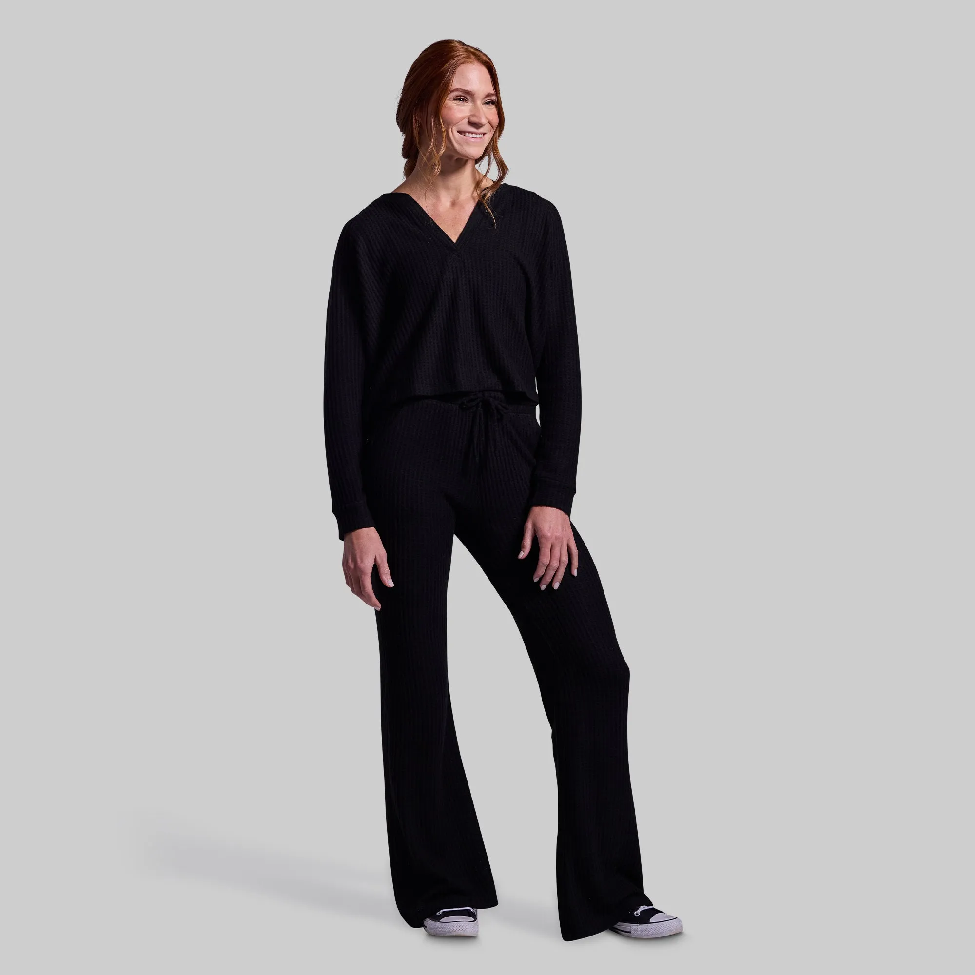 R and R Waffle Lounge Pant (Black)