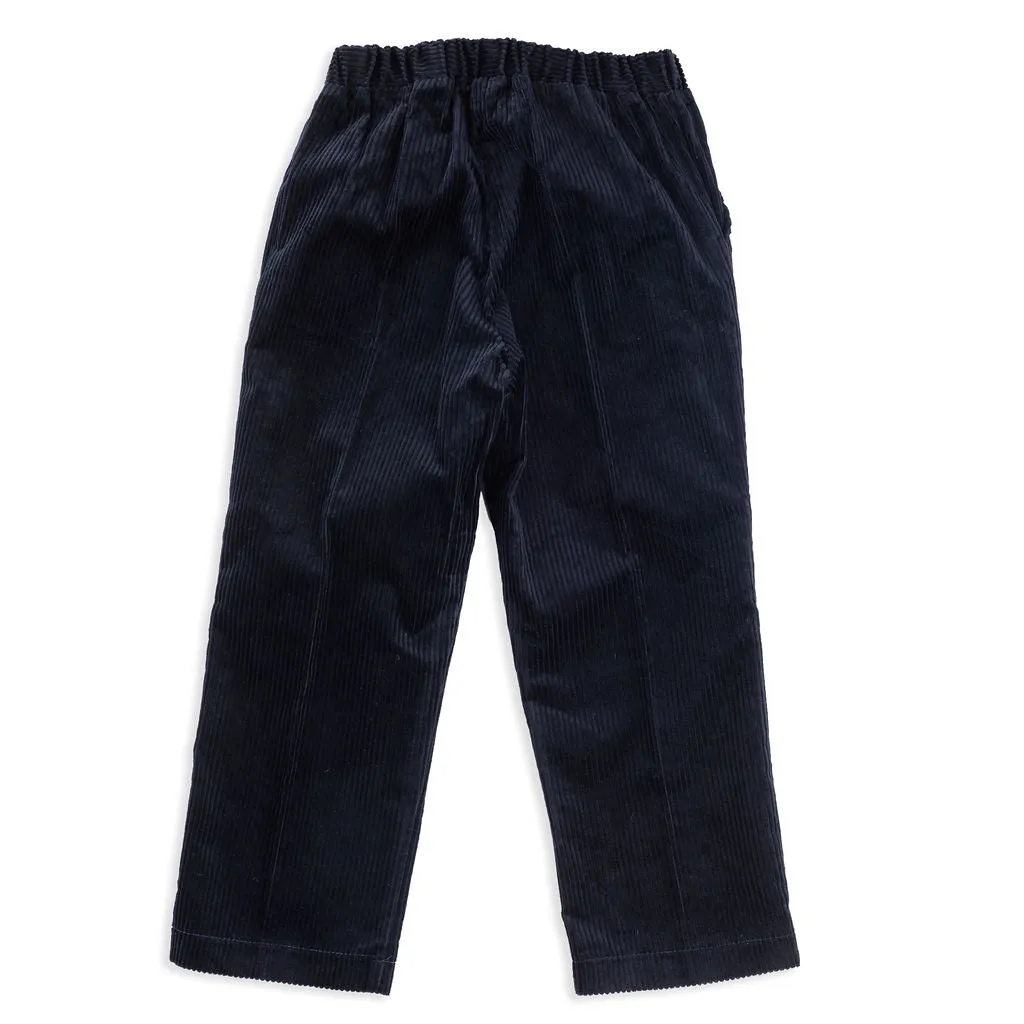 Robert Navy Kids Elastic Corduroy Pants