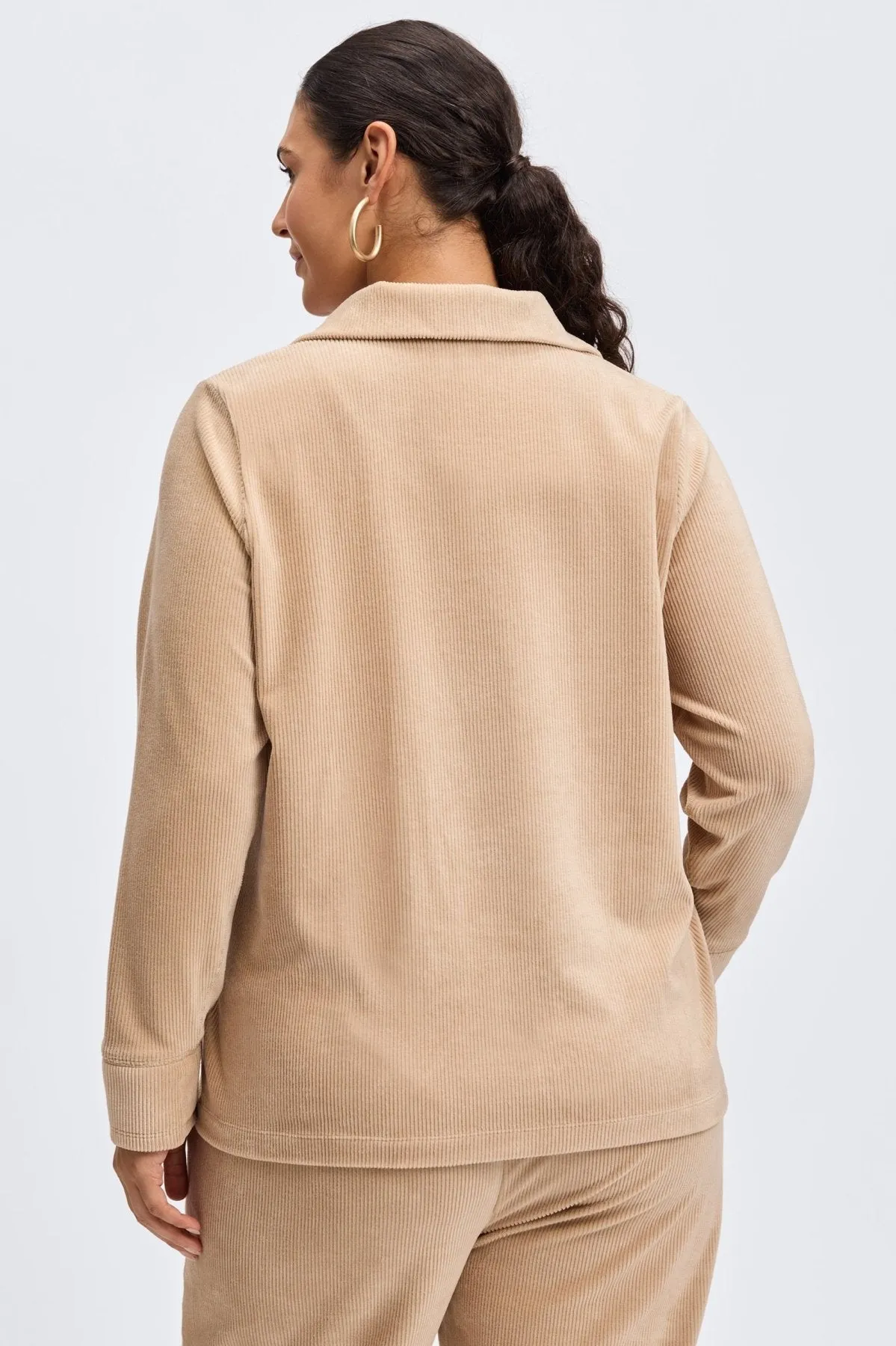 Sammy Plus Long Sleeve Plush Cord Popover