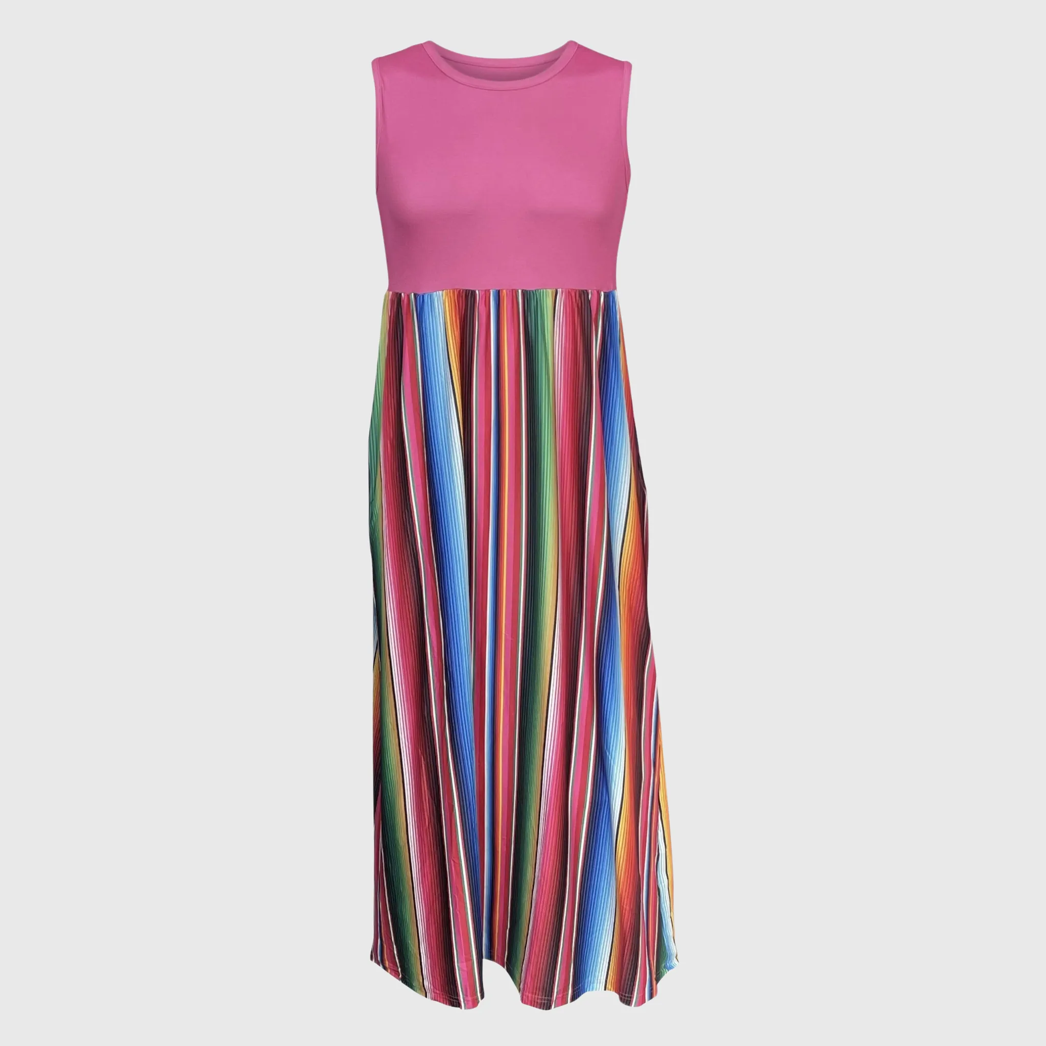 Serape Pink Maxi Dress Women