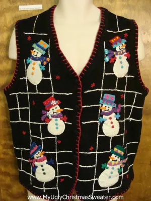 Snowman Jail Corny Christmas Sweater Vest