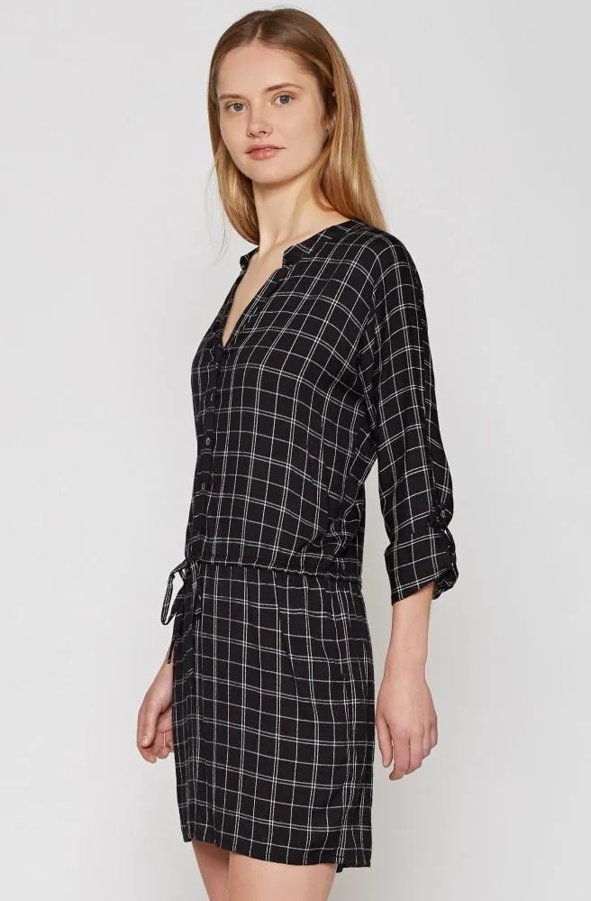 Soft Joie - Iselyn Plaid Shirtdress in Caviar