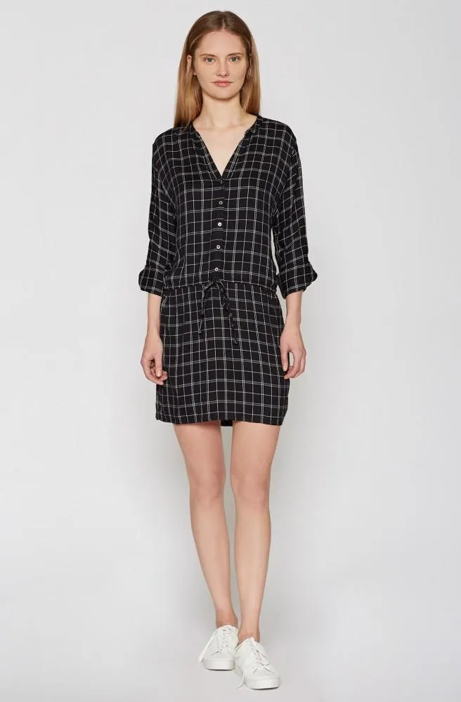 Soft Joie - Iselyn Plaid Shirtdress in Caviar