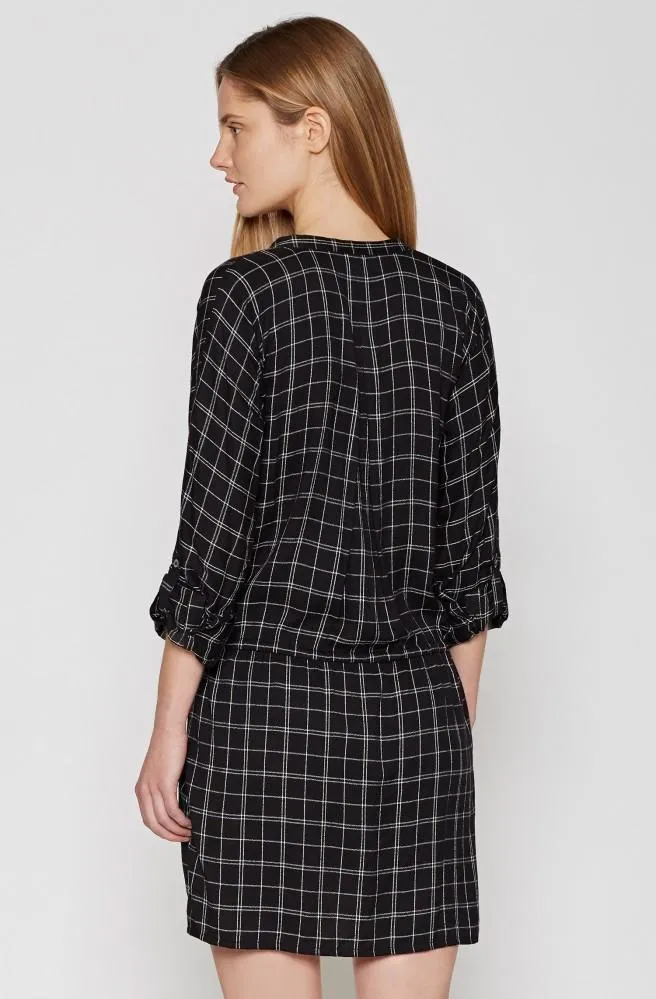 Soft Joie - Iselyn Plaid Shirtdress in Caviar