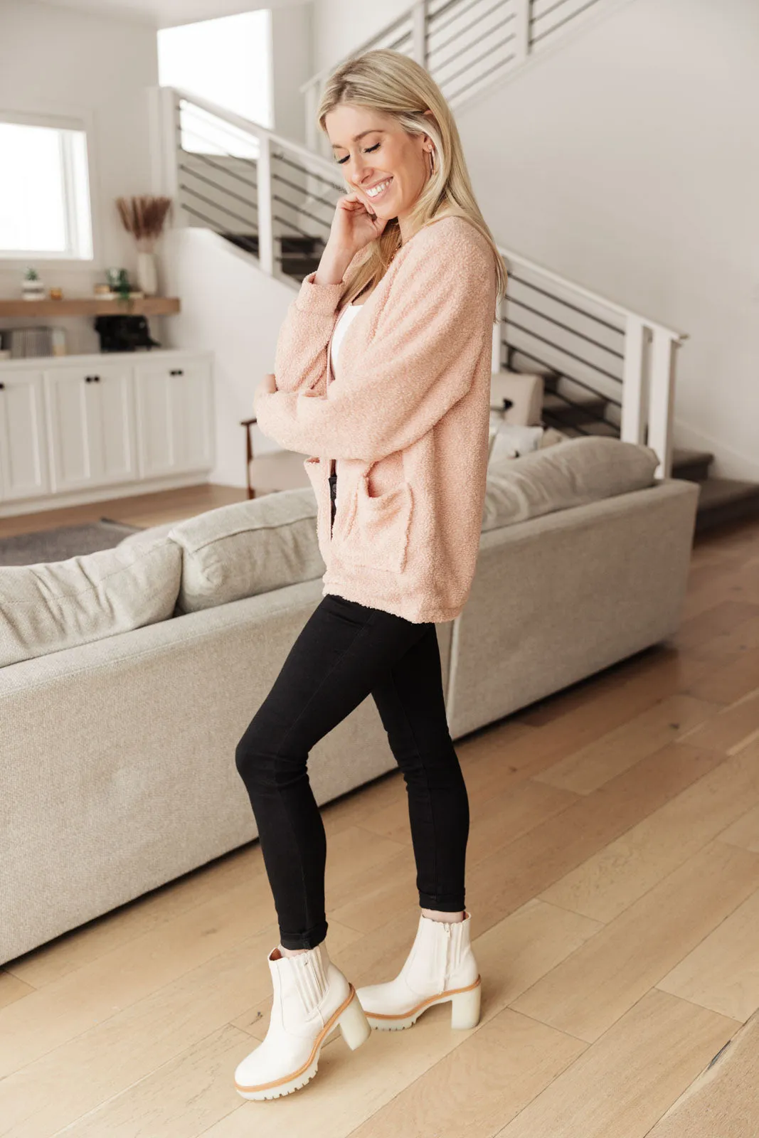 Start The Trend Cardigan Jacket in Blush