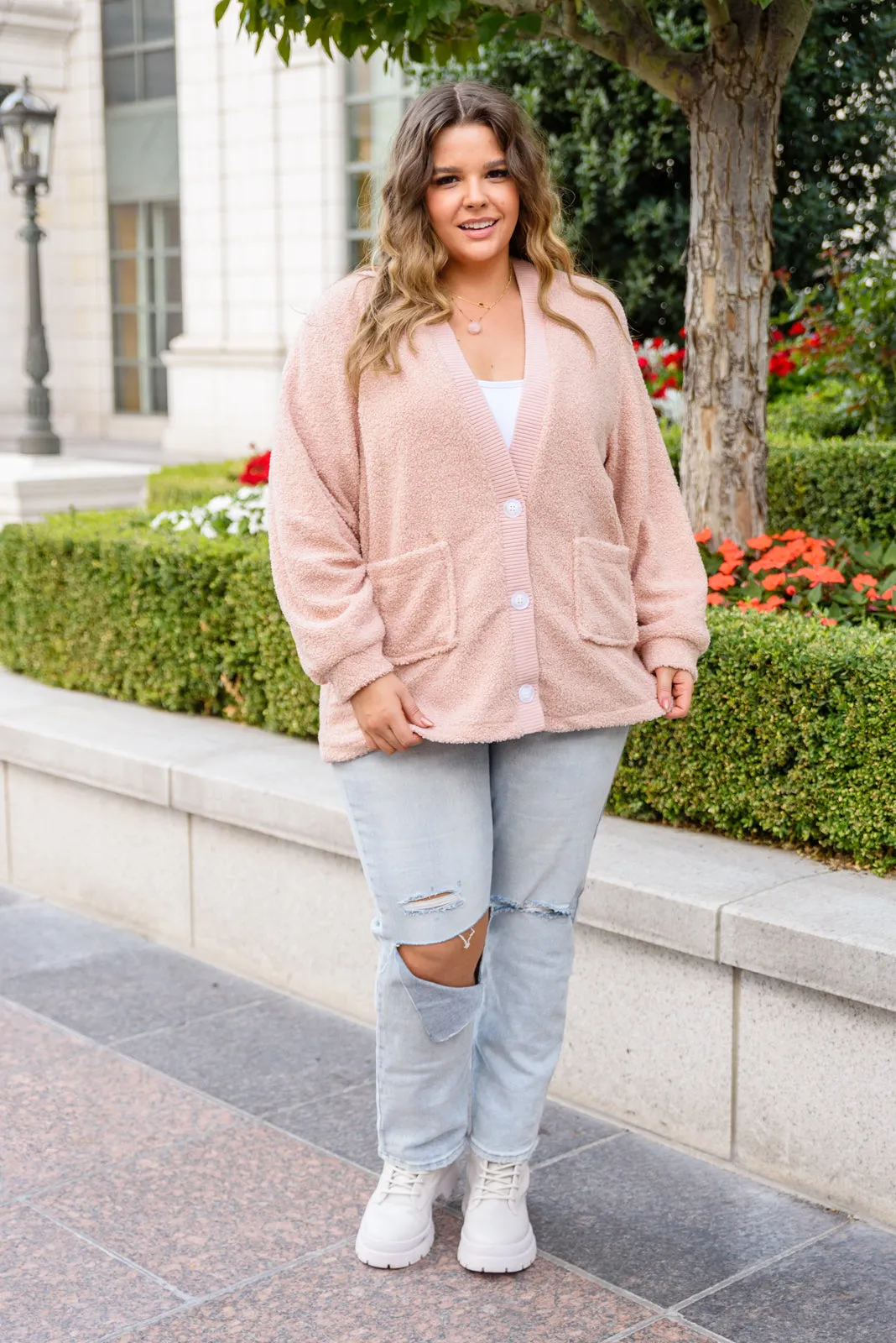 Start The Trend Cardigan Jacket in Blush