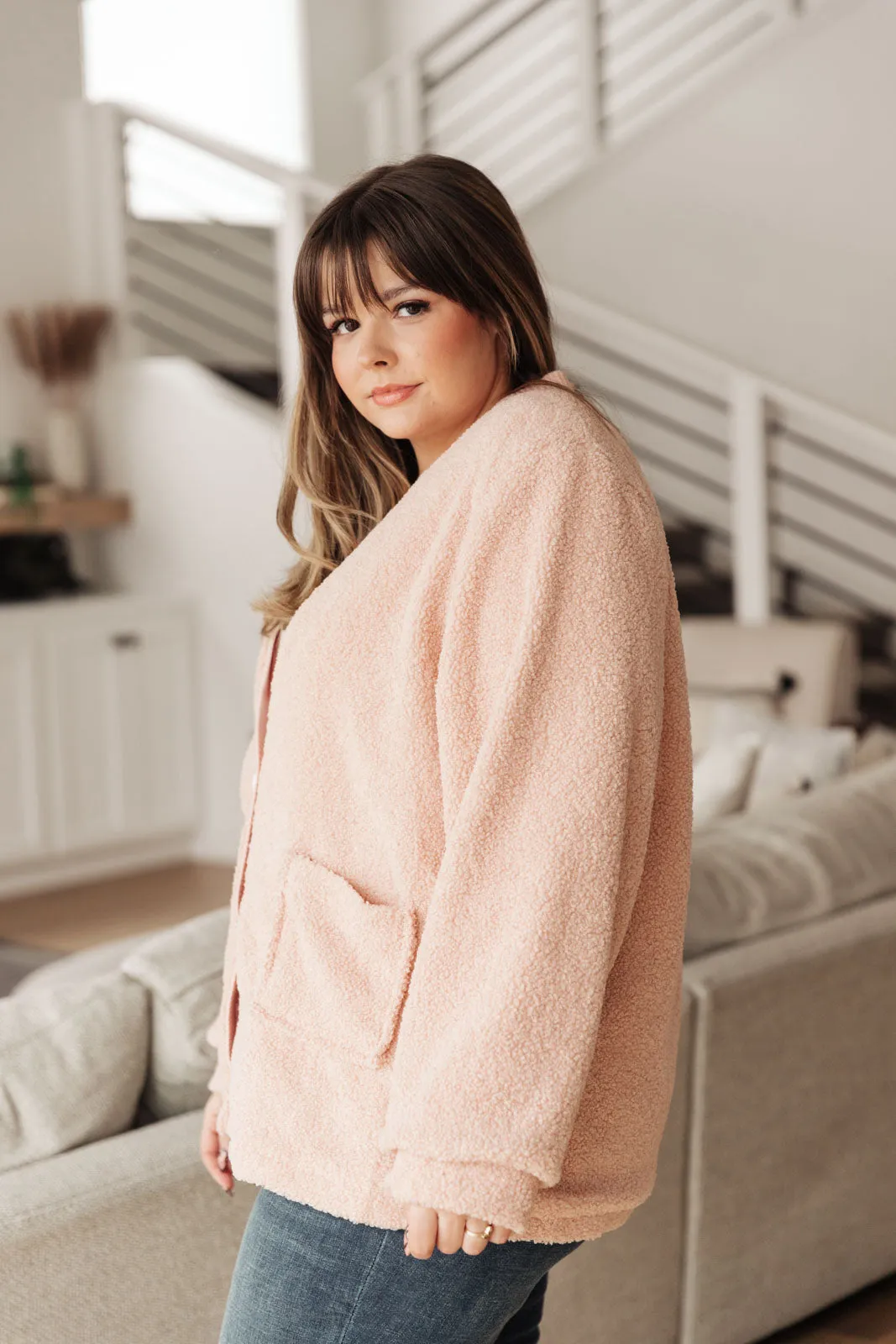 Start The Trend Cardigan Jacket in Blush