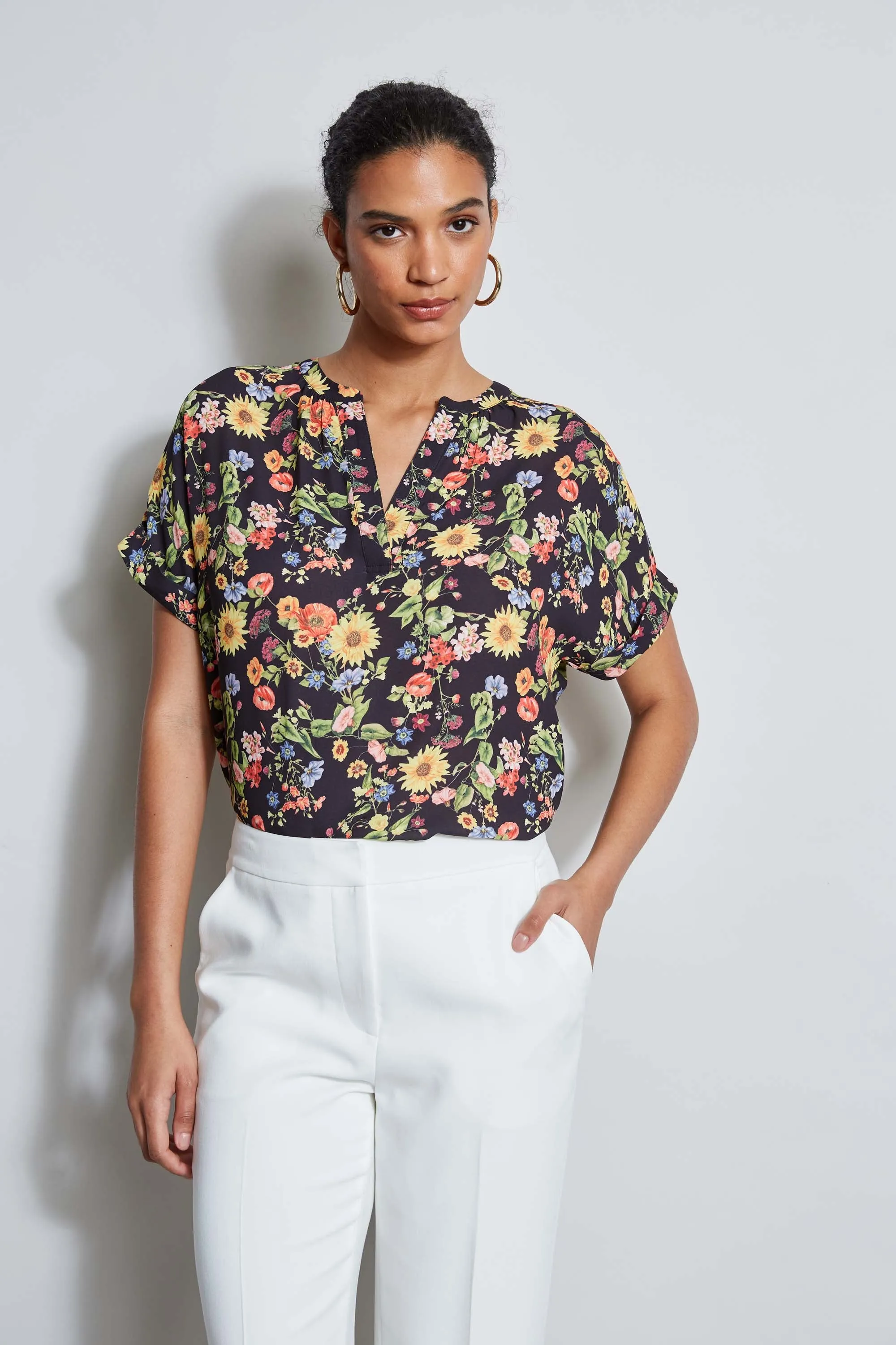 T-Tahari Sunray Garden Short Sleeve Shirt