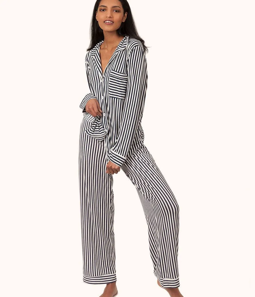 The All-Day Lounge Pant - Print: Mini Stripe Print