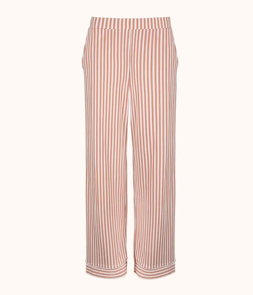 The All-Day Lounge Pant - Print: Shell Pink Stripe