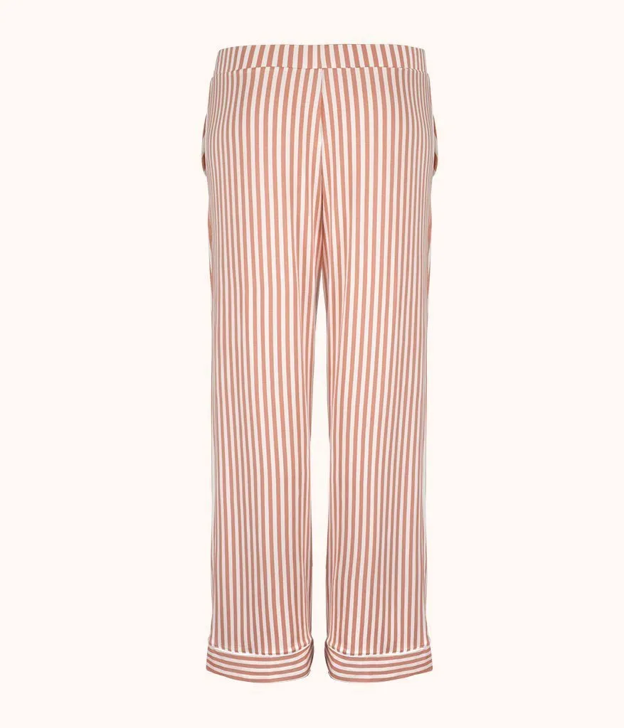 The All-Day Lounge Pant - Print: Shell Pink Stripe