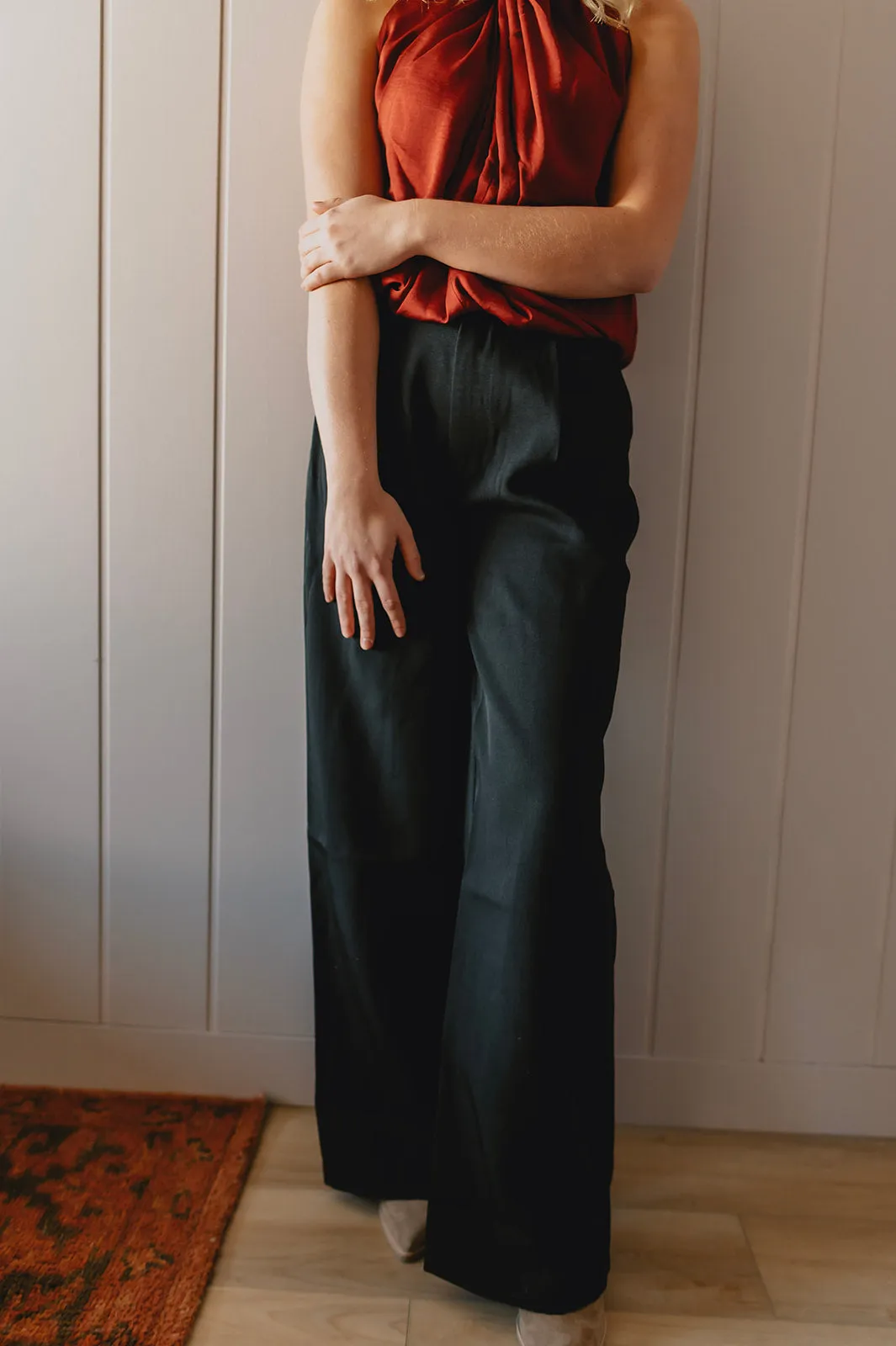 The Isabella Wide Leg Pant - Black