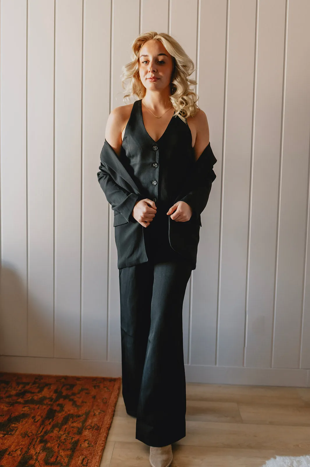 The Isabella Wide Leg Pant - Black