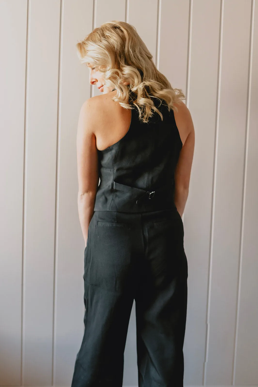 The Isabella Wide Leg Pant - Black