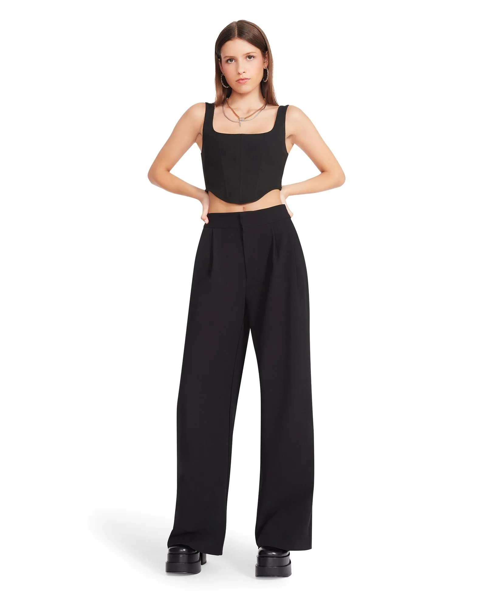 The Isabella Wide Leg Pant - Black