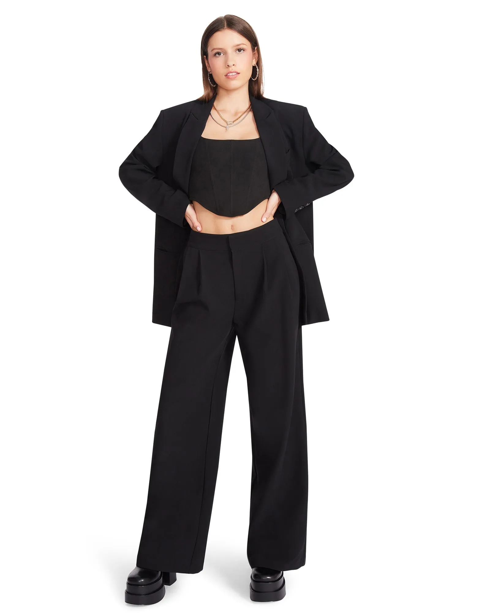 The Isabella Wide Leg Pant - Black